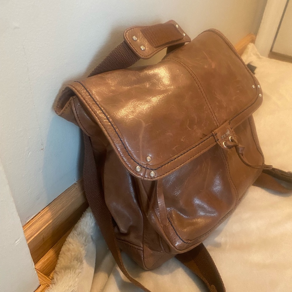 The Sak Brown leather backpack